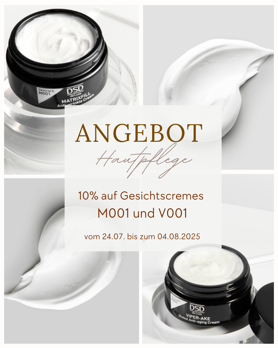 10 % Rabatt auf DSD de Luxe Gesichtscremes